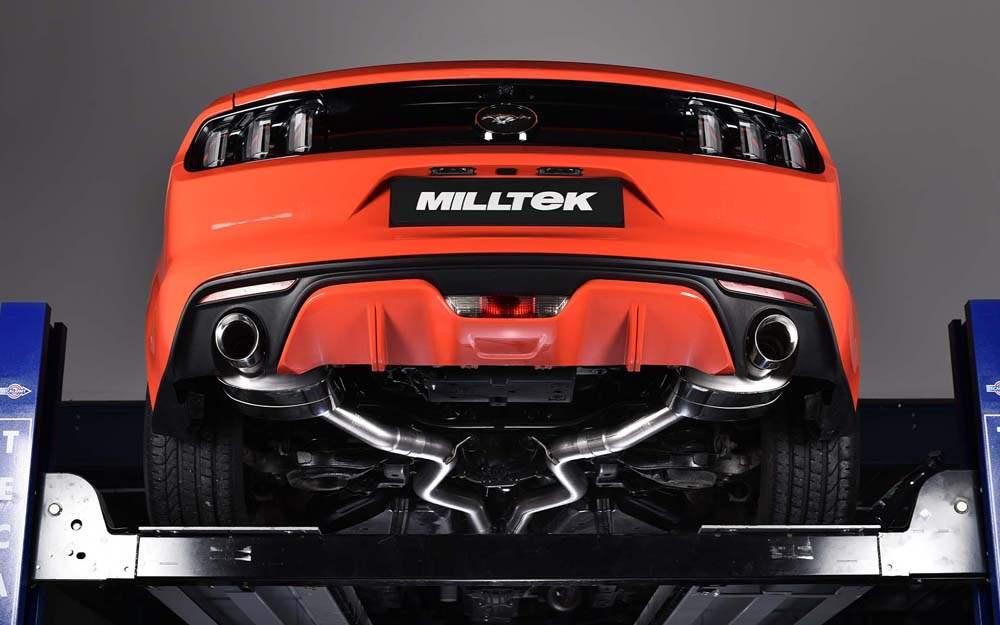 MILLTEK Cat-back – Ford Mustang EcoBoost Fastback - Resonated - Cerakote Black