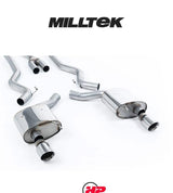 MILLTEK Cat Back Ford Mustang 2.3 EcoBoost Dual Outlet With GT-100 Trims - Cerakote black