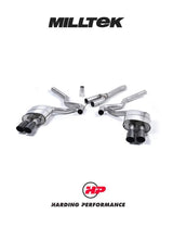 MILLTEK Cat-back – Ford Mustang 2.3 EcoBoost Quad-outlet - Resonated - Polished