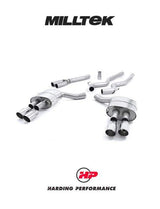 MILLTEK Cat-back – Ford Mustang 2.3 EcoBoost Quad-outlet - Non-resonated - Polished