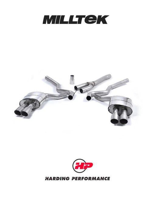 MILLTEK Cat-back – Ford Mustang 2.3 EcoBoost Quad-outlet - Non-resonated - Titanium