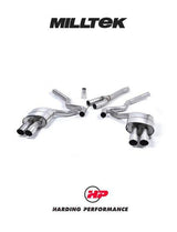 MILLTEK Cat-back – Ford Mustang 2.3 EcoBoost Quad-outlet - Resonated - Polished