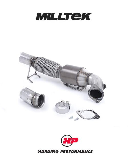 MILLTEK Downpipe – Ford Focus RS MK3 - 200 Cell High Flow Cat - OE Cat Back