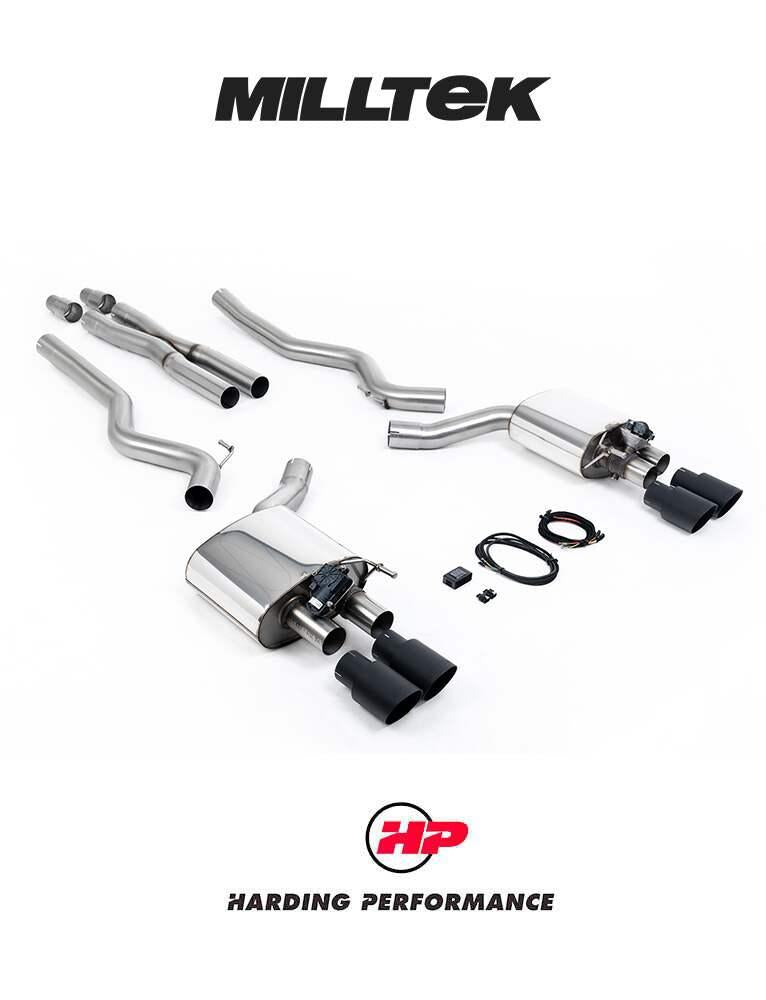 MILLTEK Cat Back Mustang GT Valvesonic Quad Requires Roush Rear Valance - Burnt Titanium