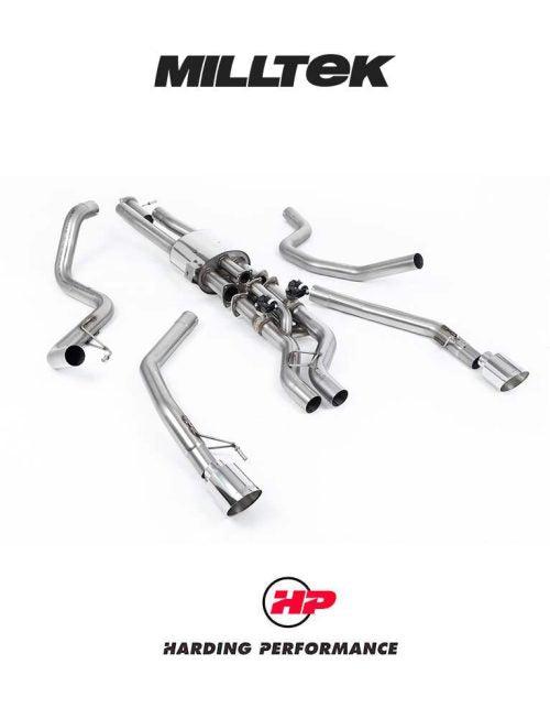 MILLTEK Ford Ranger Raptor Catback Exhaust - Polished GT-115 Trims