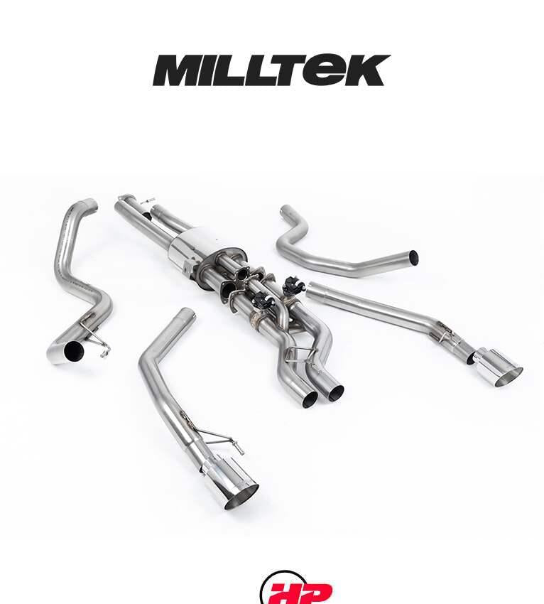 MILLTEK Ford Ranger Raptor Catback Exhaust - Carbon Jet-115 Trims