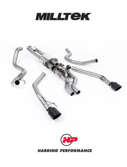 MILLTEK Ford Ranger Raptor Catback Exhaust - Cerakote Black GT-115 Trims
