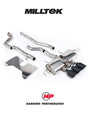 MILLTEK Honda Civic Type R FL5 Cat Back - Non Resonated (Loudest) - Valved - GT-115 Cerakote Black Trims