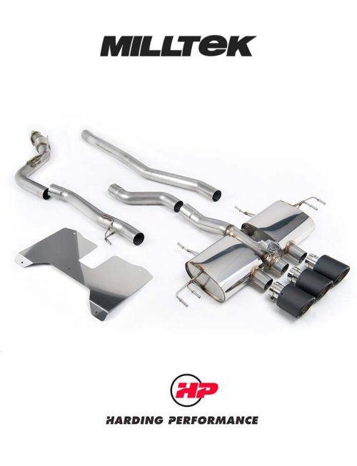 MILLTEK Honda Civic Type R FL5 Cat Back - Non Resonated (Loudest) - Valved - JET-115 Carbon Fibre Trims