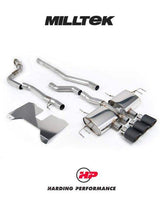 MILLTEK Honda Civic Type R FL5 Cat Back - Non Resonated (Loudest) - Valved - JET-115 Carbon Fibre Trims