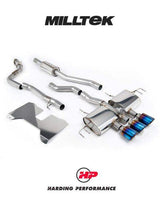 MILLTEK Honda Civic Type R FL5 Cat Back - Part Resonated (Road+) - Valved - GT-115 Burnt/Blue Titanium Trims