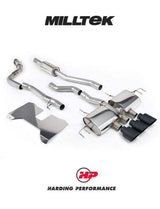 MILLTEK Honda Civic Type R FL5 Cat Back - Part Resonated (Road+) - Valved - GT-115 Cerakote Black Trims