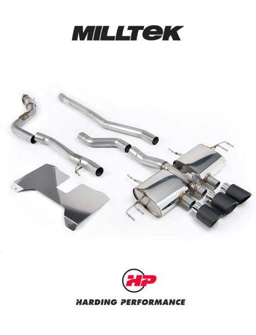 MILLTEK Honda Civic Type R FL5 Cat Back - Non Resonated (Loudest) - Valved - Oe Style 2 X 4" And 1 X 4.5" Carbon Fibre Trims