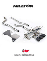 MILLTEK Honda Civic Type R FL5 Cat Back - Non Resonated (Loudest) - Valved - Oe Style 2 X 4" And 1 X 4.5" Carbon Fibre Trims