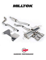 MILLTEK Honda Civic Type R FL5 Cat Back - Part Resonated (Road+) - Valved - Oe Style 2 X 4" And 1 X 4.5" Brushed Titanium Trims