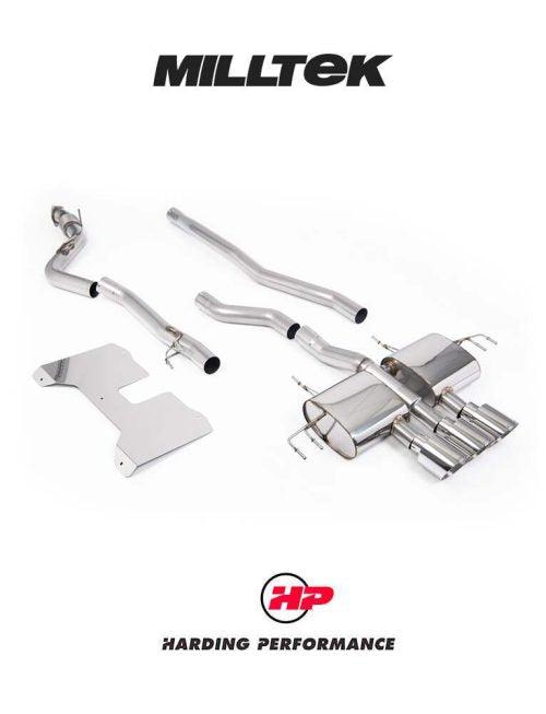 MILLTEK Honda Civic Type R FL5 Cat Back - Non Resonated (Loudest) - Non-Valved - GT-115 Polished Trims