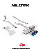 MILLTEK Honda Civic Type R FL5 Cat Back - Non Resonated (Loudest) - Non-Valved - GT-115 Burnt/Blue Titanium Trims