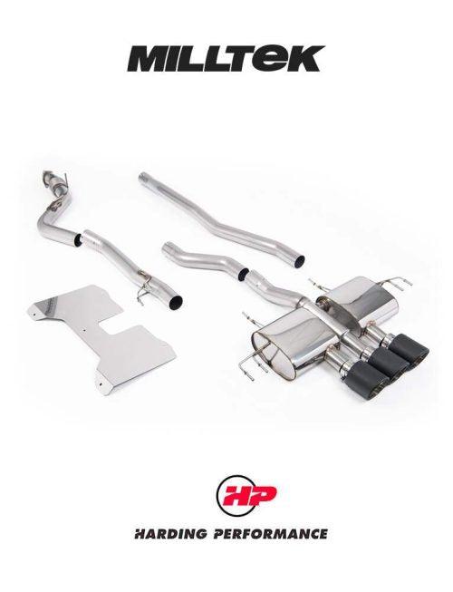 MILLTEK Honda Civic Type R FL5 Cat Back - Non Resonated (Loudest) - Non-Valved - JET-115 Carbon Fibre Trims