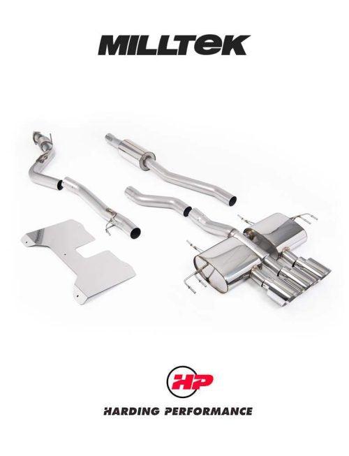 MILLTEK Honda Civic Type R FL5 Cat Back - Part Resonated (Road+) - Non-Valved - GT-115 Polished Trims