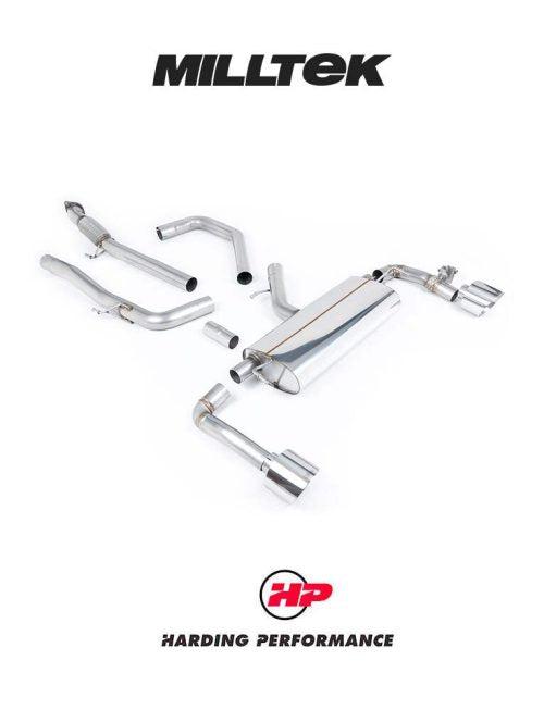 MILLTEK Cat-back – Hyundai i30 N Facelift Hatch - Non-resonated - GT-139 Polished Trims