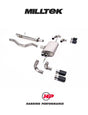 MILLTEK OPF/Cat Back Land Rover Defender 110 3.0 I6 P400 - Resonated - ECE Approved - Jet-90 Carbon Trims