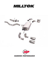 MILLTEK OPF/Cat Back Land Rover Defender 90 3.0 I6 P400 - Resonated - ECE Approved - GT-90 Titanium Trims