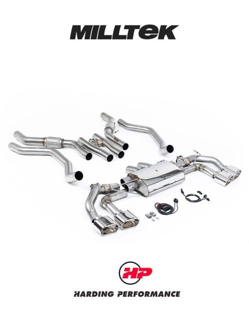 MILLTEK Cat-back Range Rover Sport P530 L461 4.4 Twin Turbo V8 - Polsihed Oval Tips