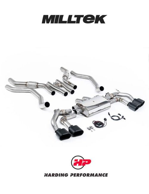 MILLTEK Cat-back Range Rover Sport P530 L461 4.4 Twin Turbo V8 - Cerakote Black Oval Tips