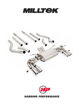 MILLTEK Cat-back Defender 130 5.0 V8 500PS - Resonated (quieter) - None - JET-90 Carbon Tips