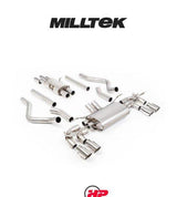 MILLTEK Cat-back Defender 130 5.0 V8 500PS - Resonated (quieter) - None - GT-90 Polished Tips