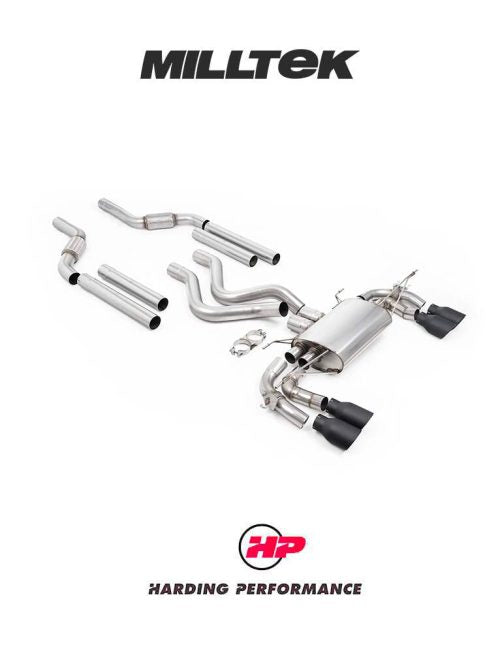 MILLTEK Cat Back – Defender 110 OCTA P635 - Quad GT-100 Cerakote Black Tips