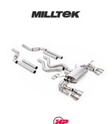 MILLTEK Cat Back – Defender 110 OCTA P635 - Quad GT-100 Brushed Titanium Tips
