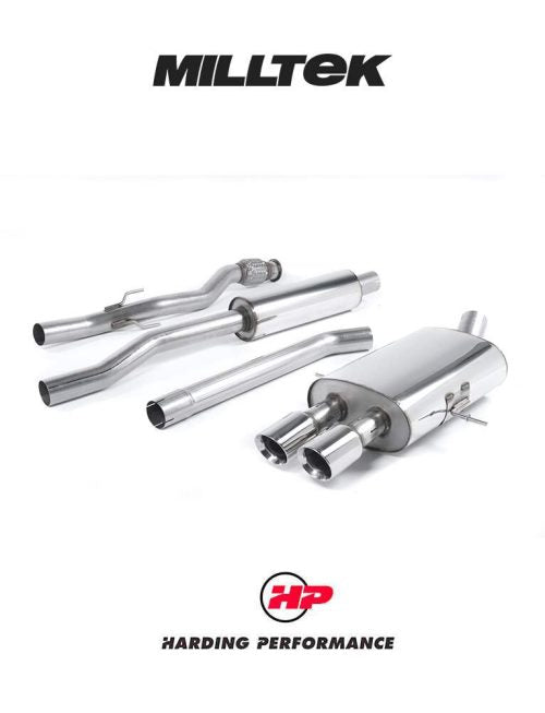 MILLTEK Cat Back Mini R56 Cooper S Twin - Resonated - Twin Round Tailpipes