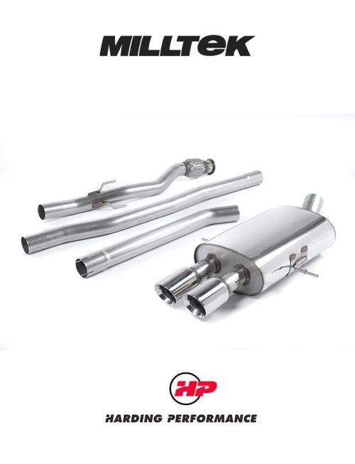 MILLTEK Cat Back Mini R56 Cooper S Twin - Non-resonated - Twin Round Tailpipes