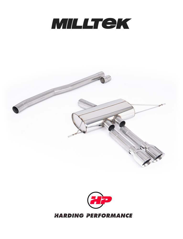 MILLTEK OPF Back System Cooper S F66 2.0T B48 - Resonated - GT-100 Cerakote Black Tips