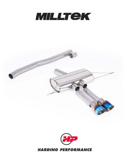 MILLTEK OPF Back System Cooper S F66 2.0T B48 - Non-resonated - GT-100 Burnt/Blue Titanium Tips