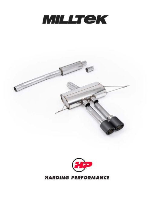 MILLTEK OPF Back System Cooper S F66 2.0T B48 - Resonated - JET-100 Carbon Tips