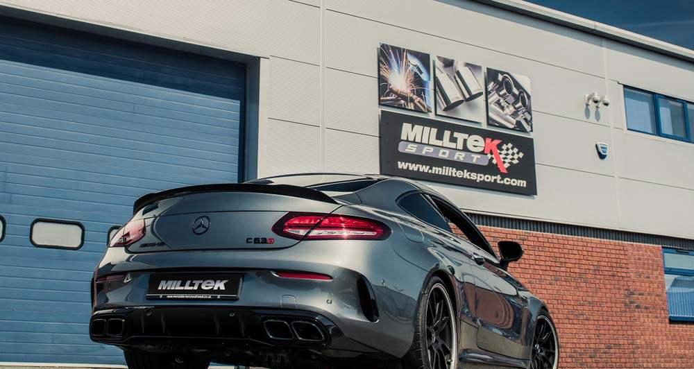 MILLTEK Rear Silencers – Mercedes C63 S - With Factory Valves