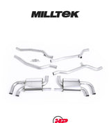 MILLTEK Cat Back Porsche Cayenne 958 Turbo OEM Look - Resonated
