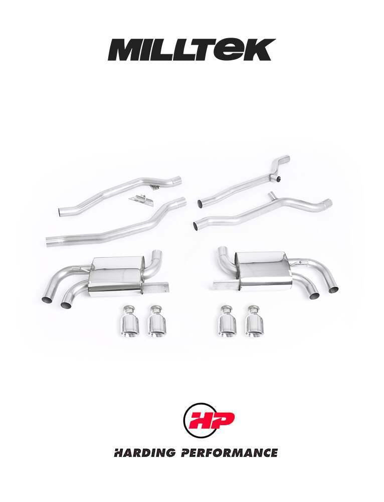 MILLTEK Cat Back Porsche Cayenne 958 Turbo Cup Style - Resonated