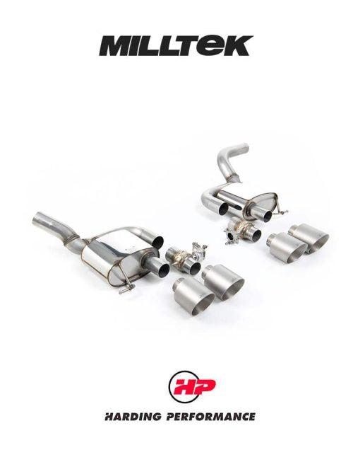 MILLTEK Valved Rear Silencers Porsche Macan 2.9 V6 GTS & Turbo (Facelift Models only) - Brushed Titanium GT-115 Trims