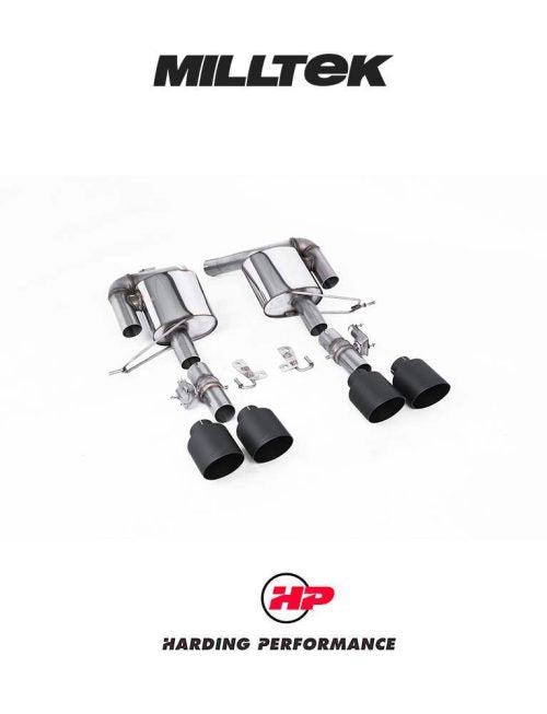 MILLTEK Valved Rear Silencers – Range Rover Sport SVR 5.0 V8 SuperCharged (Facelift) - GT-115 Black Tips