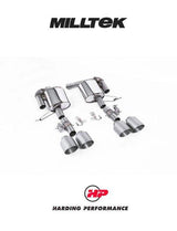 MILLTEK Valved Rear Silencers – Range Rover Sport SVR 5.0 V8 SuperCharged (Facelift) - GT-115 Brushed Titanium Tips