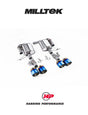 MILLTEK Valved Rear Silencers – Range Rover Sport SVR 5.0 V8 SuperCharged (Facelift) - GT-115 Burnt/Blue Titanium Tips
