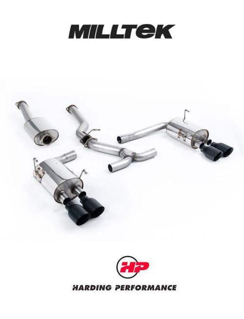 MILLTEK Cat-back – Subaru Impreza WRX STi 2014-2021 - EC-Approved - Cerakote GT-100 Black Tips
