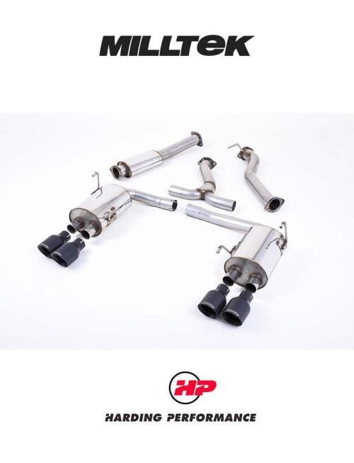 MILLTEK Cat-back – Subaru Impreza WRX STi 2014-2021 - Non-Resonated - Cerakote GT-100 Black Tips
