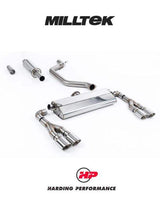 MILLTEK Particulate Filter-back System 80mm Cupra Leon VZx 2.0TSI Hatch 300ps (MQB Evo – OPF/GPF Equipped Models) - Resonated - Quad Polished Ovals (Require Trimming of Plastic Rear Diffuser)