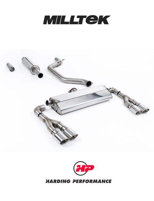 MILLTEK Particulate Filter-back System 80mm Cupra Leon VZx 2.0TSI Hatch 300ps (MQB Evo – OPF/GPF Equipped Models) - Resonated - Quad Polished Ovals (Require Trimming of Plastic Rear Diffuser)