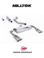 MILLTEK Particulate Filter-back System 80mm Cupra Leon VZx 2.0TSI Hatch 300ps (MQB Evo – OPF/GPF Equipped Models) - Resonated - Quad Polished Ovals (Require Trimming of Plastic Rear Diffuser)