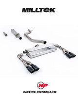 MILLTEK Particulate Filter-back System 80mm Cupra Leon VZx 2.0TSI Hatch 300ps (MQB Evo – OPF/GPF Equipped Models) - Resonated - Quad Cerakote Black Ovals (Require Trimming of Plastic Rear Diffuser)